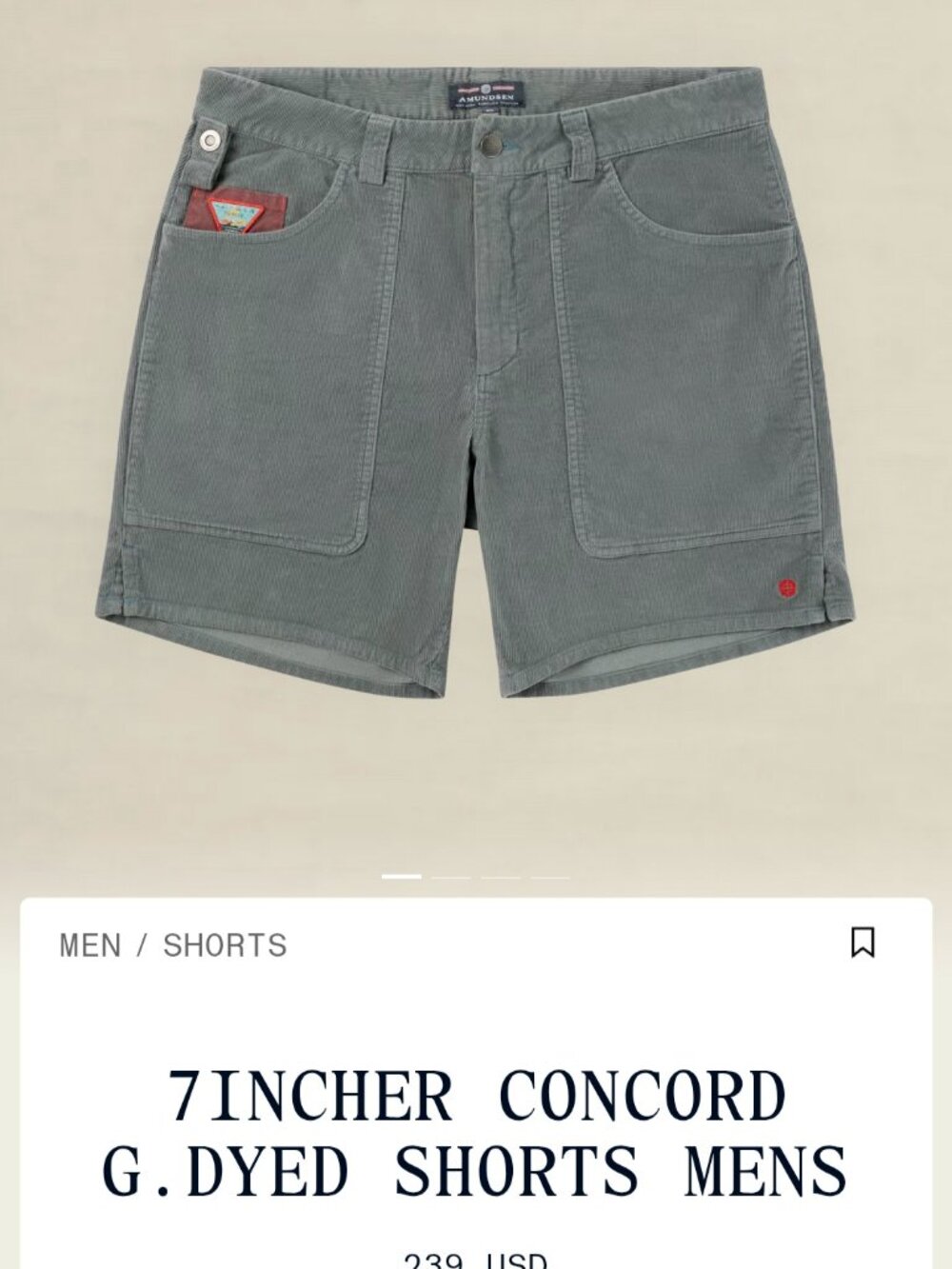 Amundsen 7 Inch Concord Mens Shorts